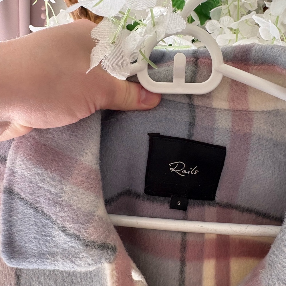 Rails Junean Pastel Plaid Connie Pea Coat in Blue and Pink - Picture 9 of 13